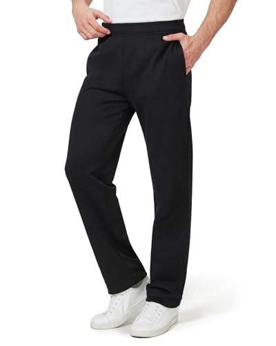 Zylioo Men's Extra Long Sweatpants with Pockets Fits Over 6ft Open Bottom Joggers Wide Leg Athletic Pants for Tall Men