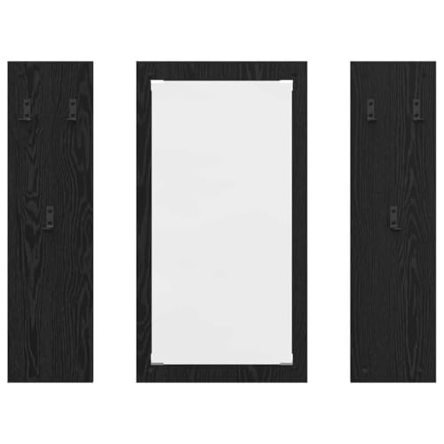 Table de chevet murale chêne noir 96x90 cm avec miroir