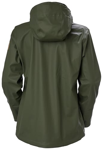 Helly-Hansen Luna Women's Medium Army Green Waterproof Rain Jacket with Packable Hood - Image 2