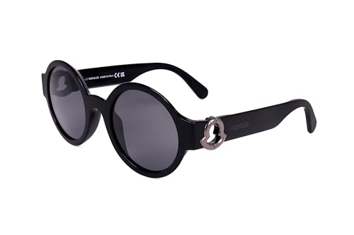 Sunglasses Moncler ML 0243 Atriom 01A Shiny Blac, Gunmetal Logo/Smoke Lenses