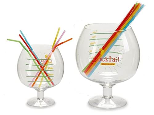 ARTE REGAL Copa Cocktail con 6 Pajitas Forma CoÑac