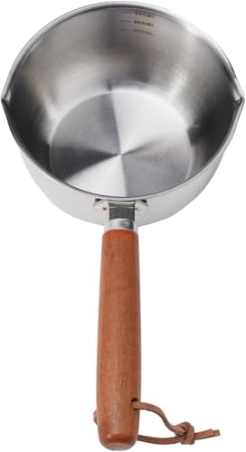 Yadlan Olla De Leche Antiadherente De Acero Inoxidable con Labios De Doble Vertido, Olla para Derretir, Olla para Hervir, Mini SartéN De Leche Apta para Hacer Jarabe 200ml