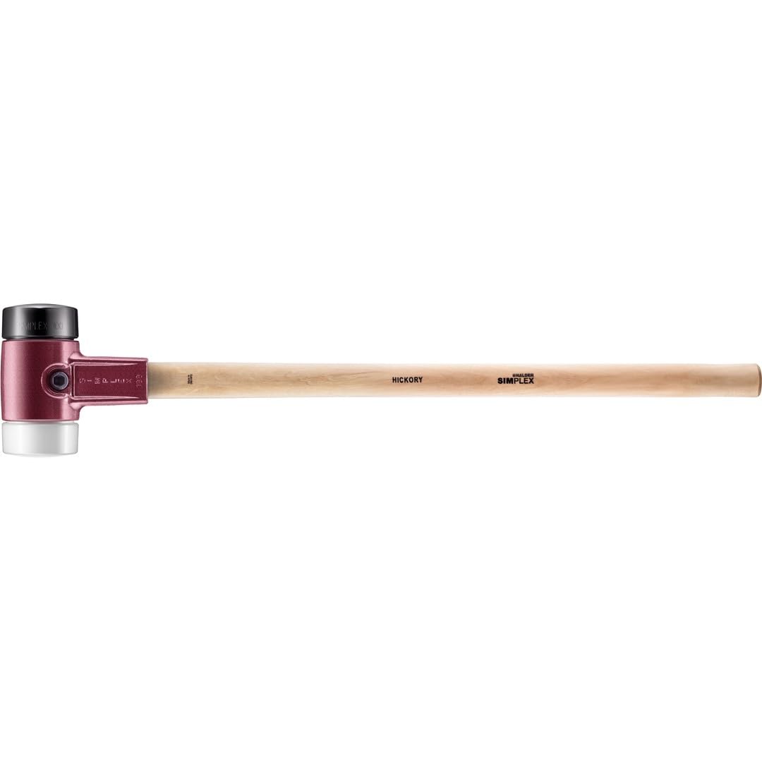 Simplex 3027.100 - Martillo de goma y superplástico, con carcasa de hierro maleable y mango de hickory, diámetro de 100 mm