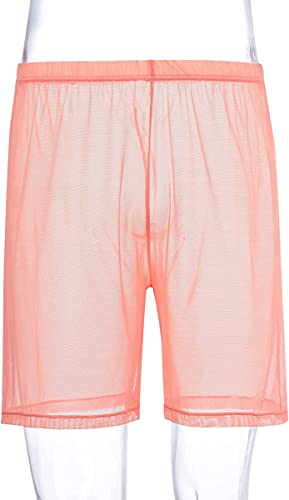 Men's Sexy Mesh Boxer Shorts Lounge Underwear Breathable See Through Trunks2