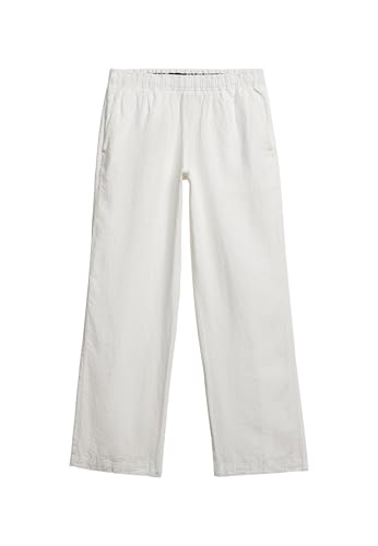 Superdry Para Mujer. W7011182A PantalóN De Lino Con CordóN De Ajuste Blanco (36), Casual-image