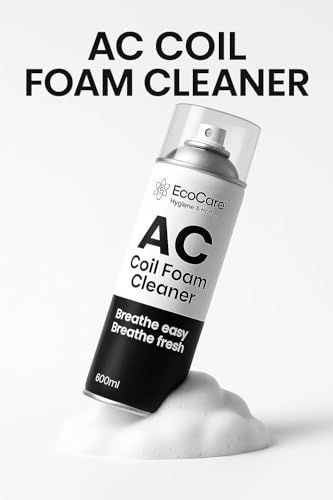 Image of EcoCare Air Conditioner Coil Cleaner | For All Condensers & Evaporators | AC Window Cleaning Coil Foam Spray | Safe On Coils and Fins | Powerful Cleaning Solution (600 ml - Pack of 2)