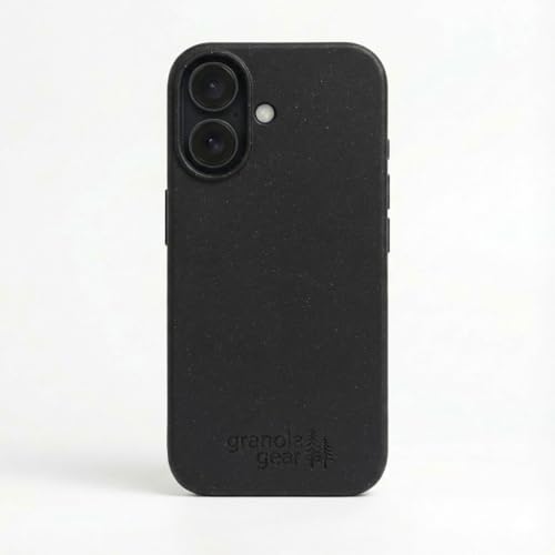 Eco by GranolaGear - Eco-Friendly Phone Case for iPhone 17 - Biodegradable, Compostable, Plastic-Free, Made from Plants - Black Stone