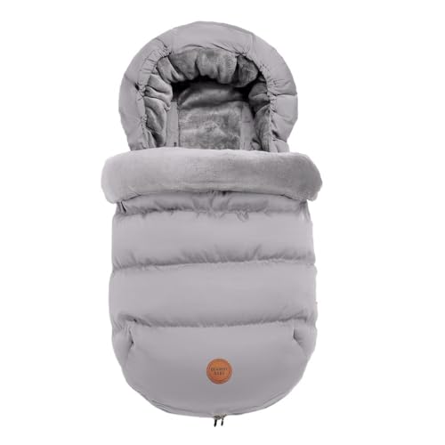 RoastMe キック防止キルト 繭のような外観 ベビーカーフットマフ ベビーカー寝袋 おくるみ ベビー布団 防風 防水 保温 防寒 厚手 滑り止め 洗える ふわふわ 可愛い くま耳付き ダブルジッパーデザイン お出かける用品 出産祝い 春秋冬用 (G01