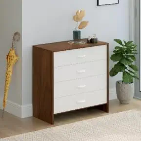 COSTAWOOD Teakwood Durable Wardrobe for Bedroom | Living Room (Colour Available: Highland Pine/Laurel Oak Light/Laurel Oak Dark, 40.5 X 80 X 81.5 Cms)