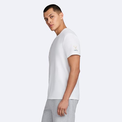 Image of Messi Men's Lifestyle Side Track Poly Tee, Standard Fit T-Shirt, Polyester & Spandex