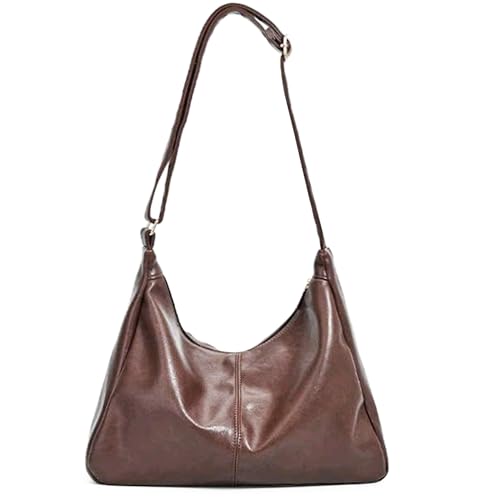 Image of Fozehlad Vegan Leather Hobo Bags for Women | Black Purse Brown Purse Waterproof Slouchy Shoulder Tote Bag for Work Daily