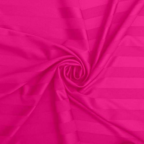 Image of Cotton Luxurious Striped 2 Piece Sateen Pillow Cover Set, California King Size 20 inch x 30 inch-Pink