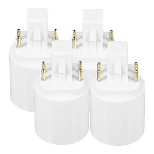 DOITOOL Adaptador De Portalámparas Convertidor De Casquillo G24q a E27, Resistente Al Calor Pbt, Compatible Bombillas Led Para Hogar y Oficina, Pack 4 Unidades, Voltaje Ac100-230v