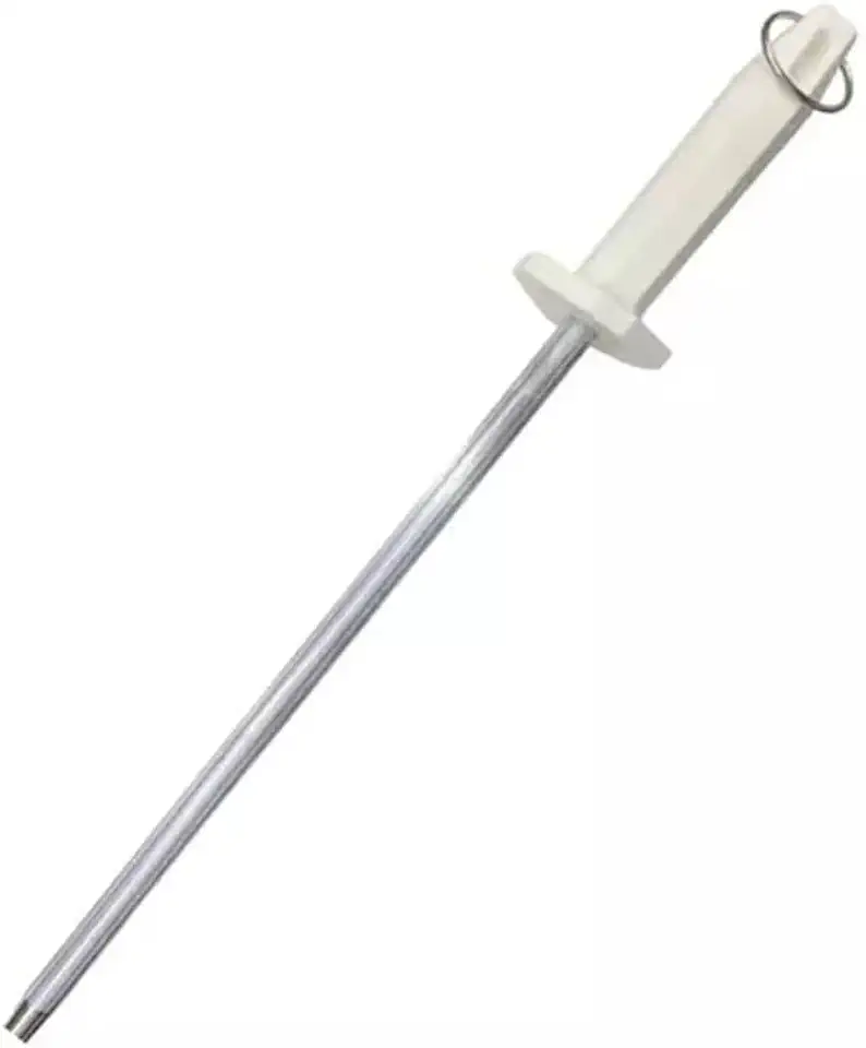 Chaira Estriada Profissional Inox 43cm Grande para Afiar Facas, Cutelos, Faca Açougueiro, Cozinha