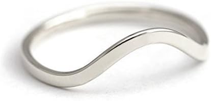 Curved Wedding Band 14k White Gold
