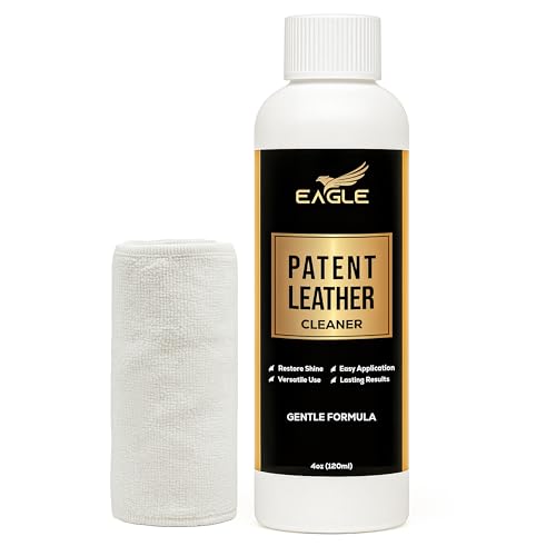 Eagle Patent Leather Cleaner – Safe & Gentle Cleaner for Shoes, Handbags, and Accessories – Includes Shine Cloth – Scuff Remover & Patent Leather