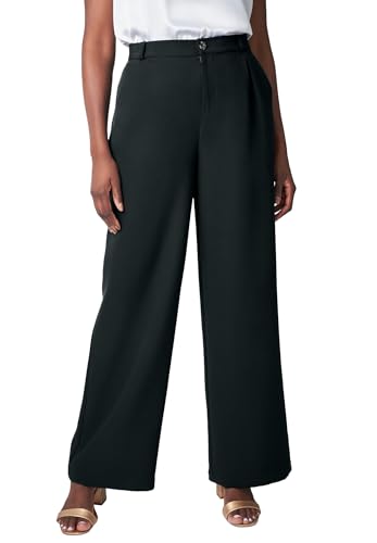 Jessica London Women's Plus Size Bi-Stretch Wide Leg Pant