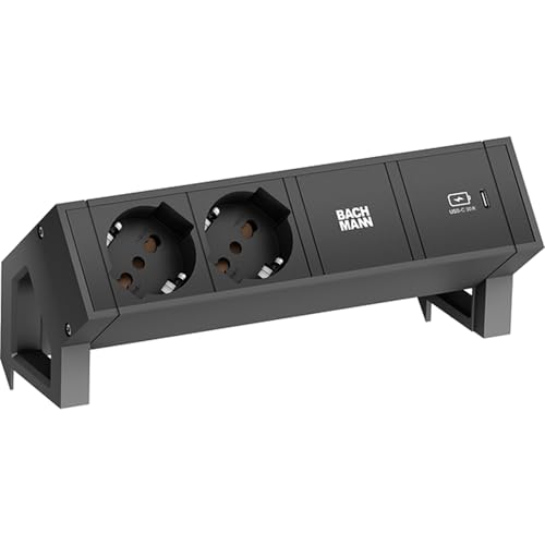 Bachmann DESK2 2xP40 1xUSB C 30W 0,2m GST18 RAL9005 Desk 2, 2 AC, W125899795 (GST18 RAL9005 Desk 2, 2 AC Outlet(s), Indoor, Type L, Black, 1 pc(s))
