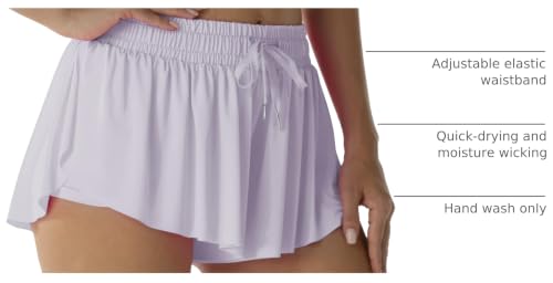 Image of Flowy Athletic Shorts for Women Running Tennis Butterfly Shorts Girls 2-in-1 Double Layer Quick-Drying Comfy Shorts