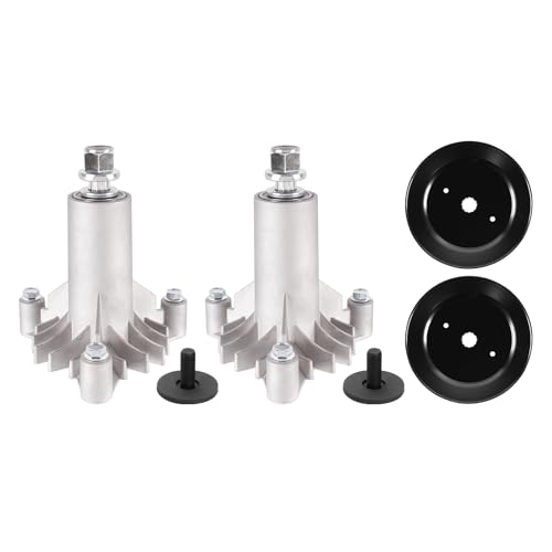 JYLEYJ 130794 128774 Spindle with 153535 Pulley for 38 42 Craftsman LT1000 LT2000 LT4000 Mower Assembly Husqvarna YTH1542xp Poulan Pro 42 Riding Mower Replaces 532130794 532128774 (2 Pack)