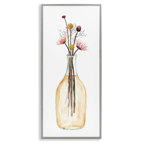 Minimal Floral Bouquet Glass Jar, 13 x 30 Inch Framed Giclée Print