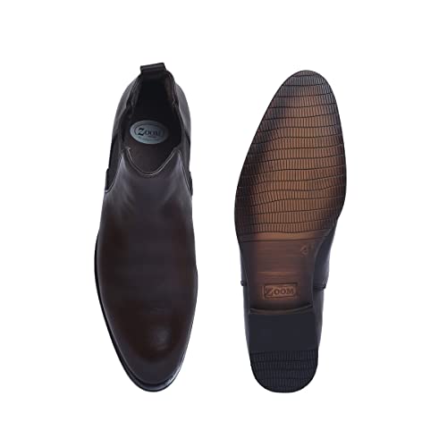 Image of Zoom Shoes ZA4369 Men's Genuine Leather Chelsea Boots | Stylish Slip-On Design with Cushioned Insole | Durable, Comfortable & Trendy for Daily Casual or Semi-Formal Wear