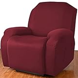 Funda de Sillón Reclinable Relax de 4 Pieza, Funda de Sillón Extensible de Ajustable, Universal Funda Sofa Reclinable 1 plaza, Impermeable Protector de Sillón Reclinable ( Color : #42 , Size : 1 plaza