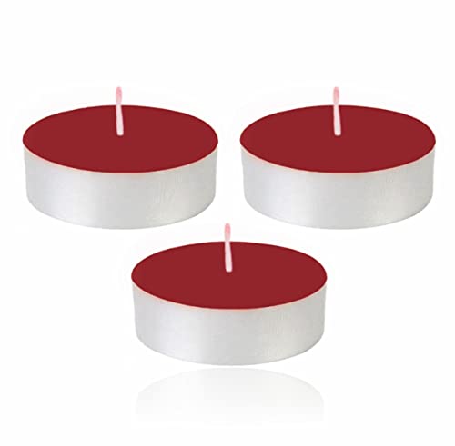 12pc Cinnamon Tea Lights Candle Scented Long Lasting Burning Sparkling Apple Cinnamons Wax 3.5 Hour Burn Time 4cm X 1.5cm Decorative Accessory for Christmas Spa Home Déco (red)