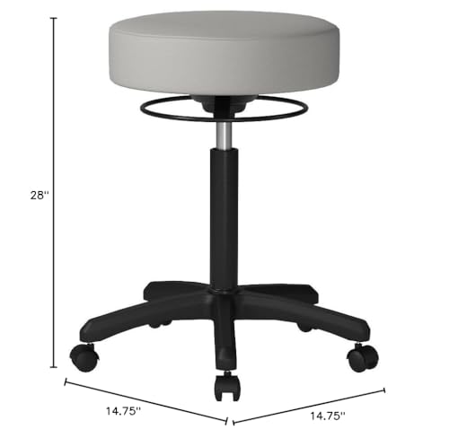 Image of Perch Life Height Adjustable Stool | Medium Bench Height 20.5-28 inch | Grey Vinyl