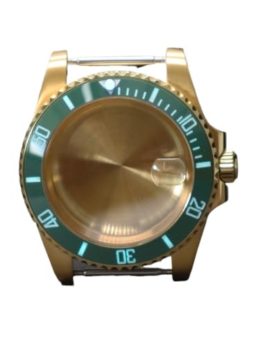 1�� 40mm PVD ??�S�[���h �E�H�b�`�P�[�X SUB Nh35 Nh36 Nh38 4R36 Eta 2824 Miyota 8215 ���[�u�����g 28.5mm C3 �����x�[��(Black,NH34 35 36 38)