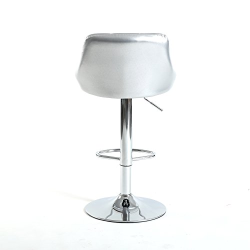 Magshion Bar Stools Set Of 2, Adjustable Counter Height Swivel Barstools Modern Dining Chair Bar Pub High Stool With Back For Kitchen Island, Silver #TOP4