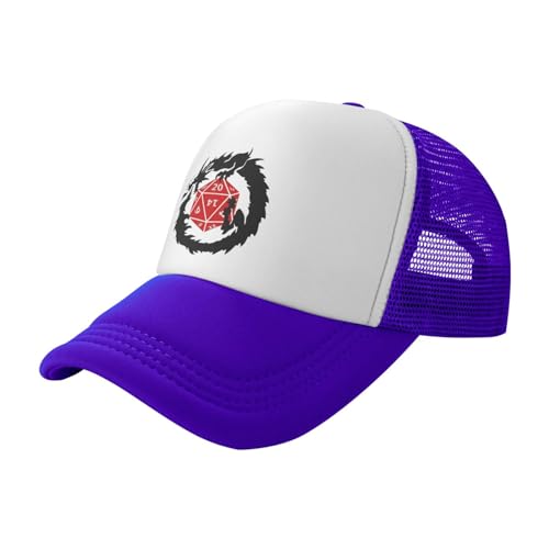 RZTMOPUT Dungeonss Game Baseball Cap Dragons Pattern Unisex Adjustable Snapback Fashion Trucker Hat Purple