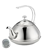 Generische Teekessel mit 1, 5 l Fassungsvermögen, geeignet für Herdplatten, robuster, rostfreier Stahl, Wasserkocher mit großer Öffnung, schnell erhitzende