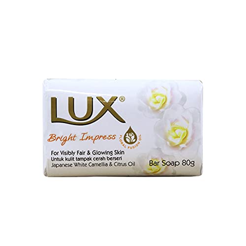 Lux Bright Impress Soap Bar 80g (Pack of 12) with Japanese White Camellia and Citrus Oil