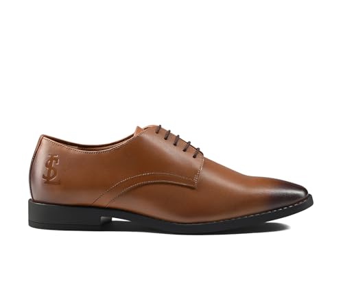Image of LOUIS STITCH Formal Derby Lace Up Shoes for Men | Handcrafted Italian Leather Mens Shoes (LSNRXPL)