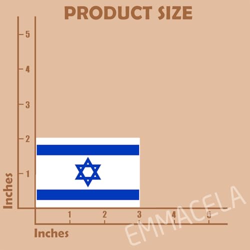 Image of (3PCS) Israel Flag stickers, Countries Flag Stickers - Waterproof Vinyl Decals For Laptops, Tumblers, Water Bottles, Books, Scrapbooks, Size 3 x 2 Inch