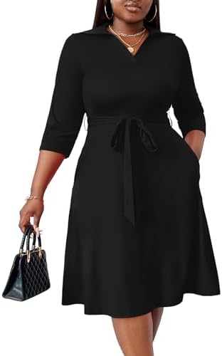 FANDEE Plus Size Midi Dress for Women