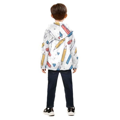 Pencil Girls Fleece Jacket Girls Fall Jacket Girls Zip Up Hoodie Girls Sherpa Jacket 2-10T4