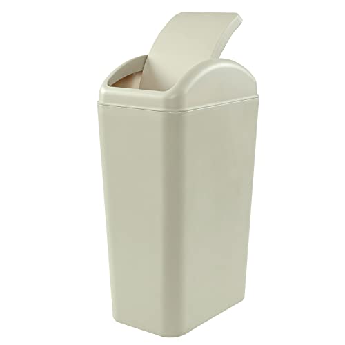 Cand Small Plastic Trash Can, 14 Liter Swing Lid Garbage Bins #TOP4