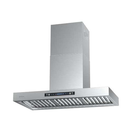 IKTCH 36 inch Wall Mount Range Hood, 900 CFM Ducted/Ductless Range Hood with 4 Speed Fan, Pure Stainless Steel with Gesture Sensing & Touch Control Making life Smarter IKP02R-36