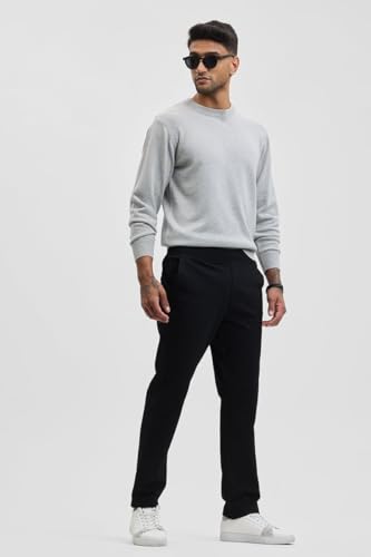Image of SNITCH Stretch Mens Textured Regular Fit Trousers