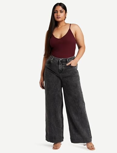 Image of Amazon Brand - Symbol Women Baggy Wide Leg Jeans (High Rise | Full Length) (Available in Plus Sizes)