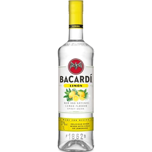BACARDÍ Limón, Ron blanco mezclado con limón, lima y pomelo: un refrescante sabor cítrico, ALC. 27%, 100 cl / 1 l
