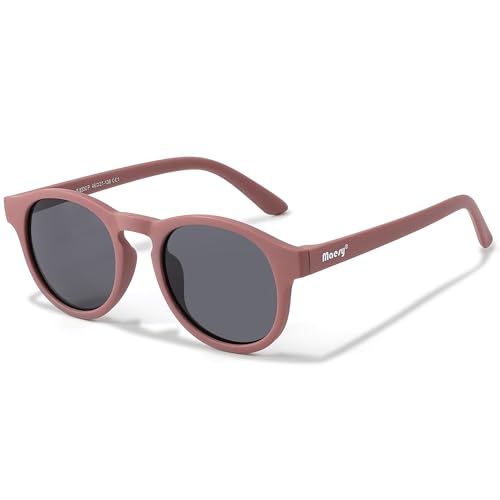 Maesy Kinder Sonnenbrille 6-12 Jahre - UV400 Schutz Polarisierte Gläser Kategorie 3 - Flexibler Rahmen - Rund Sicher und Bequem - Novi Lila