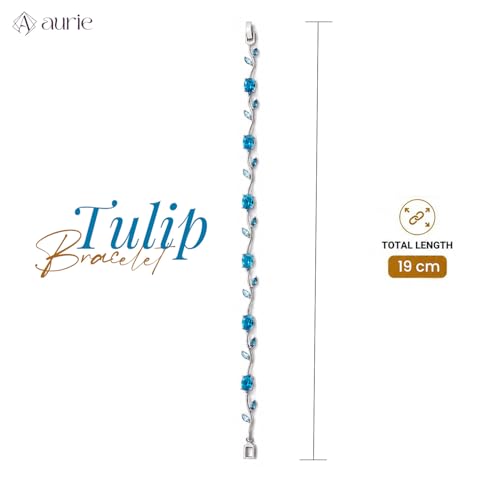 Image of Aurie Tulip Bracelet for Women & Girls | Anti Tarnish Stainless Steel Floral Bracelet |Party and Daily Wear Jewellery