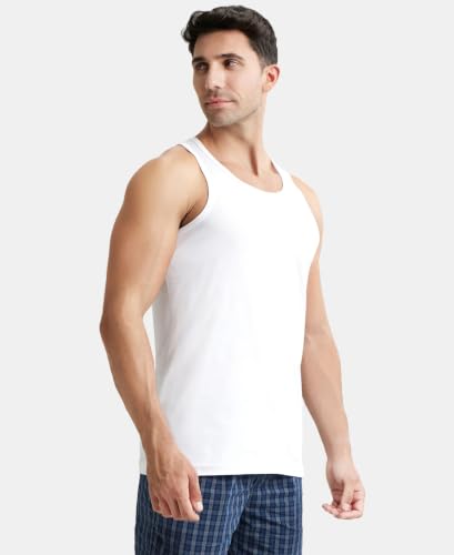 Jockey 8820 Men's White Cotton Vest (Pack of 3) - Image 4