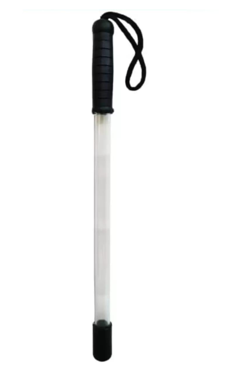 Transparent Police Baton/Security Stick with Grip Handle & Wrist Strap | Heavy-Duty Polycarbonate Lathi for Self-Defense, Security Guards & Police Use | Lightweight, Unbreakable Design