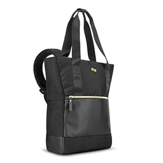 Solo New York Travel Laptop Backpack Tote for Women - Shoulder Bag for Work, Fits 15.6" Computer, Converts from Tote to Backpack, Anti-Theft Pocket, Hideaway Strap - Parker, Black