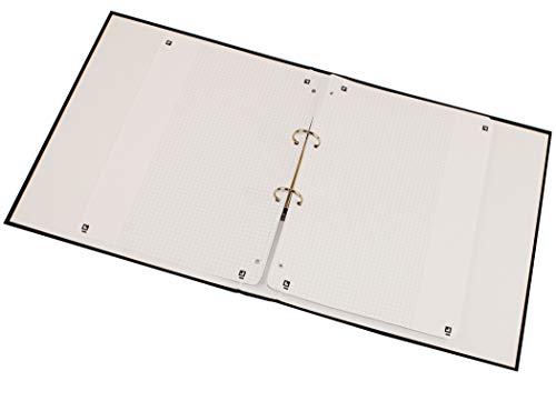 Oxford Ringbucheinlagen A4 kariert mit breitem, weißem Rand rechts, Lineatur 26, 50 Blatt (Packung mit 2)