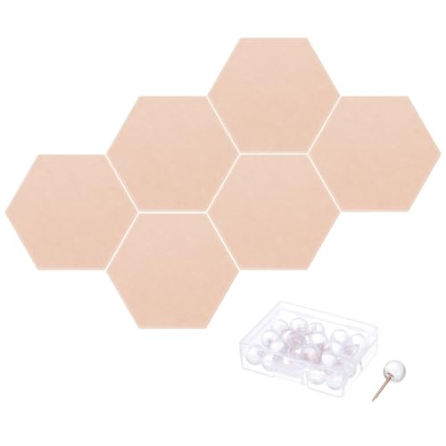 Panneau d'affichage hexagonal autocollant mural en feutre de bureau 6 pces